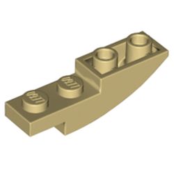 LEGO part 13547 Slope Curved 4 x 1 Inverted in Brick Yellow/ Tan