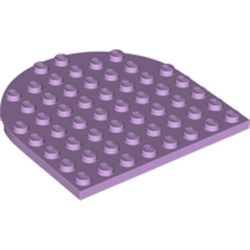 LEGO part PLATE 8X8, 1/2 CIRCLE in Lavender
