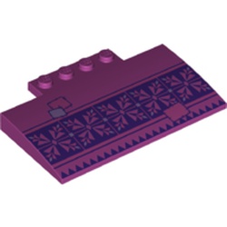 Slope Curved 5 x 8 x 2/3 with Dark Purple Carpet/Tapestry Snowflakes print