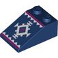 Slope 33° 3 x 2 with White Snowflake, Dark Purple Lines print