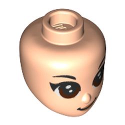 Minidoll Head Reddish Brown Eyes, Pink Lips
