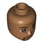 Minidoll Head Male Reddish Brown Eyes, Beard, Mustache, Wrinkles