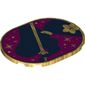 Tile 6 x 8 with Rounded Corners with Dark Blue Mulan Contours on Dark Pink Background print