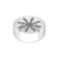 Tile Round 1 x 1 with 8 Pointed Snowflake