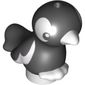 Animal, Bird, Feet Joined, Black Body, White Eyes, White Beak, White Feet