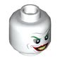 Minifig Head Joker, Green Eyebrows, Wide Smile with Red Lips, Small Eyes Print