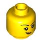 Minifig Head, Eyebrows, Medium Nougat Lips, Smirk with Raised Right Eyebrow / Licking Lips Print