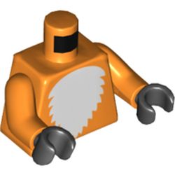 Torso White Fur Print, Orange Arms, Black Hands