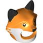 Costume / Mask, Fox Head with Black Ears, Nose and White Cheeks Print