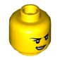 Minifig Head, Medium Nougat Lips, Crooked Smile / Dark Pink, Dark Purple, and Dark Azure Sunglasses Print
