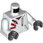 Torso Hoodie, White Laces, Red Stripes on Shoulder Print (Jack Davids), White Arms, Black Hands