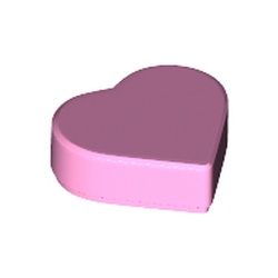 LEGO part 5529 TILE 1X1, HEART, NO. 1 in Light Purple/ Bright Pink
