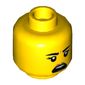 Minifig Head, Black Eyebrows, Medium Nougat Lips, Neutral / Shouting Print