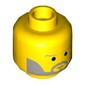 Minifig Head Light Bluish Grey Beard (Obi-Wan Kenobi)