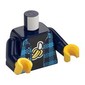 Torso Plaid Shirt, Black Undershirt with Peeled Banana Print, Dark Blue Arms, Yellow Hands