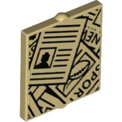 LEGO part GLASS FOR FRAME 1X2X2. NO. 7 in Brick Yellow/ Tan