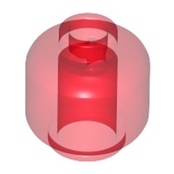 LEGO part 28621 MINI HEAD in Transparent Red/ Trans-Red