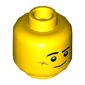 Minifig Head Jack Davids, Eyebrows, Scar on Cheek, Smile / Scared Print