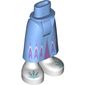 Minidoll Hips and Skirt with Ankles with Medium Lavender Trim, Medium Blue Decorations on White Shoes