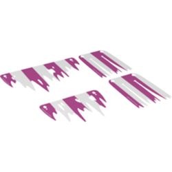Sails and Curtains, Tattered, with Pink and White Stripes Print [Complete Set of 4]