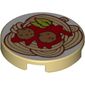 Tile Round 2 x 2 with Plate with Spaghetti, Meatballs, Leaves print