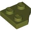 Olive Green Wedge Plate 2 x 2 Cut Corner
