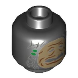Minifig Head Shrunken Head, Rumpled Face