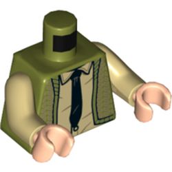 Torso Sweater Vest, Tan Shirt, Black Tie Print, Tan Arms, Light Nougat Hands