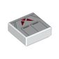 Tile 1 x 1 with Light Bluish Grey, Red Triangles print