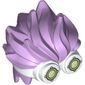 Hair with Goggles, Short Streaks, White Goggles with Olive Green Glasses print