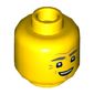 Minifig Head Mr. Branson, Dark Bluish Gray Eyebrows, Crows Feet, Worried / Smile Print