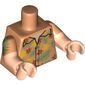 Torso, Dual Molded Arms, Hawaii Shirt with Flowers and Leaves Print, Nougat Sleeves Pattern, Light Nougat Arms and Hands