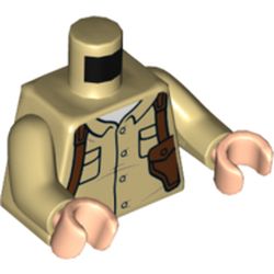 Torso Shirt, Pockets, Reddish Brown Holster, Gun Print, Tan Arms, Light Nougat Hands