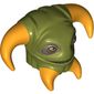 Minifig Head Special Boolio, 4 Bright Orange Horns, Dark Tan Eyes print