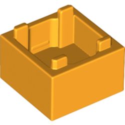 LEGO part 10059121 BOX 2X2, BOTTOM, NO. 1 in Flame Yellowish Orange/ Bright Light Orange