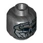 Minifig Head Knight of Ren, Mask with Dark Bluish Gray and Silver Skull Print