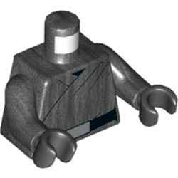 Torso Robe, Black Belt with Silver Buckle Print, Pearl Titanium Arms, Black Hands
