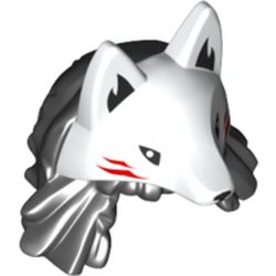 LEGO PART 65478pr0001 Hair and Headdress Wolf s Head with Red