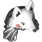 Hair and Headdress, Wolf's Head with Red Stripes, Long Black Hair print