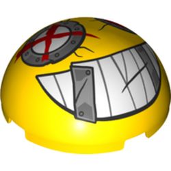 Dome Hemisphere 4 x 4 with Junkertown Eyes and Smile print