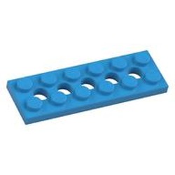 LEGO part  PLATE 2X6 W. HOLES in Dark Azure