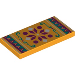 Tile 2 x 4 with Carpet Decoration print