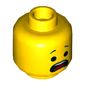 Minifig Head Emmet, Scared, Open Mouth
