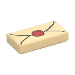 Tile 1 x 2 with Letter, Red Seal print