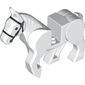 Animal, Horse, Movable Legs with Black Eyes, White Pupils and Single Buckle Black Bridle Print