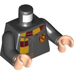 Torso Robe Clasped, with Gryffindor Crest and Scarf Print, Black Arms, Light Nougat Hands