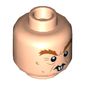 Minifig Head Peter Pettigrew, Reddish Brown Eyebrows, Black Eyes, Buck Teeth Print