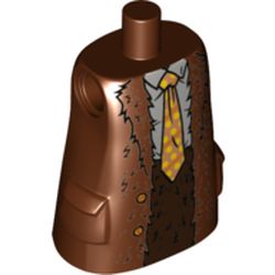 Torso Large, Long Coat with Molded Pockets, Fur, Medium Blue Shirt, Yellow/Orange Tie Print (Hagrid)