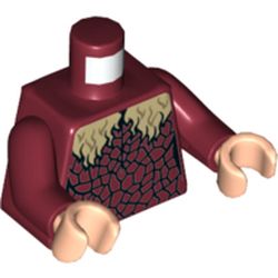 Torso Black Cracks, Tan Fur Print, Dark Red Arms, Light Nougat Hands
