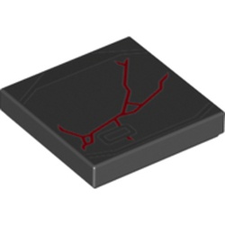 Tile 2 x 2 with Red Cracks print
